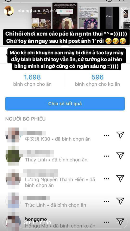 Nhưng chưa cần câu trả lời từ fan thì đã ăn gọn nó mất rồi.