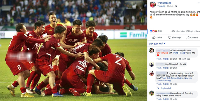 &quot;Người không phổi&quot; Trọng Hoàng với màn trình diễn ấn tượng, góp công kiến tạo nên bàn thắng của Công Phượng cũng không nằm ngoài sức ảnh hưởng của câu hát này.