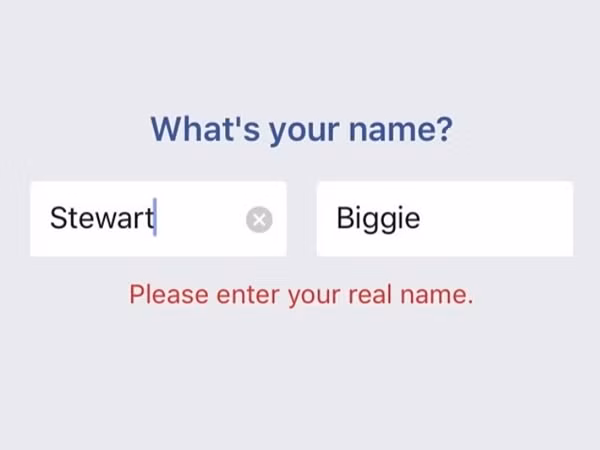 Người mang họ “Biggie” bị máy tính cho rằng đó không phải là tên thật.