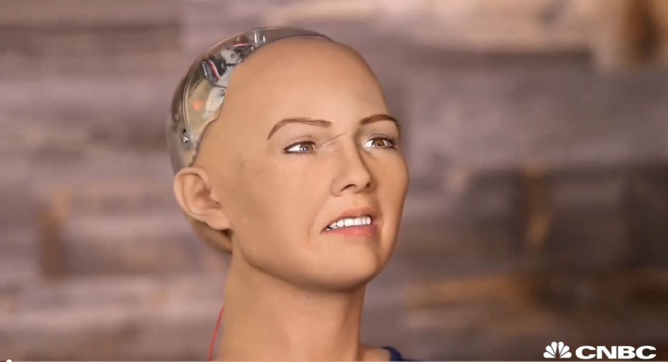 Sophia có thể cử động các cơ mặt và biểu cảm rất tự nhiên.