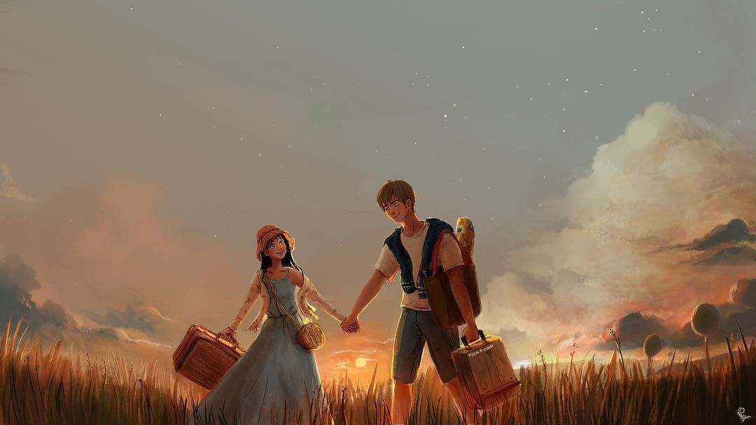 Chỉ cần đi cùng nhau thôi, chỗ nào cũng là bến bờ của hạnh phúc.