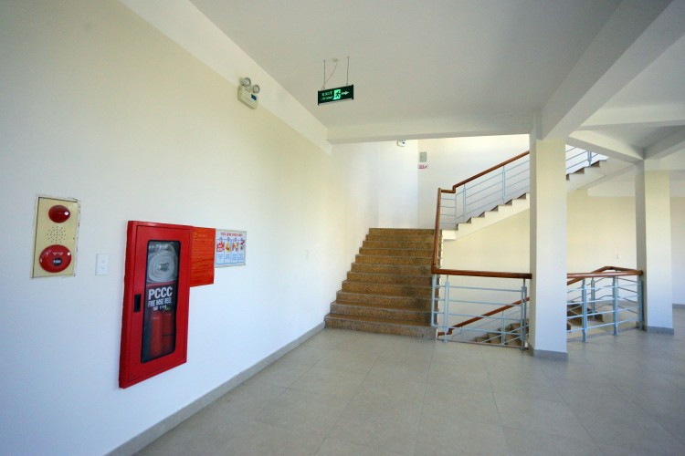 Hệ thống PCCC được lắp đặt tại nhiều vị trí ở các tầng của khu KTX.