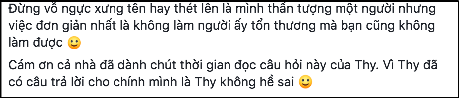 Bài đăng giải thích sự việc của Bảo Thy.