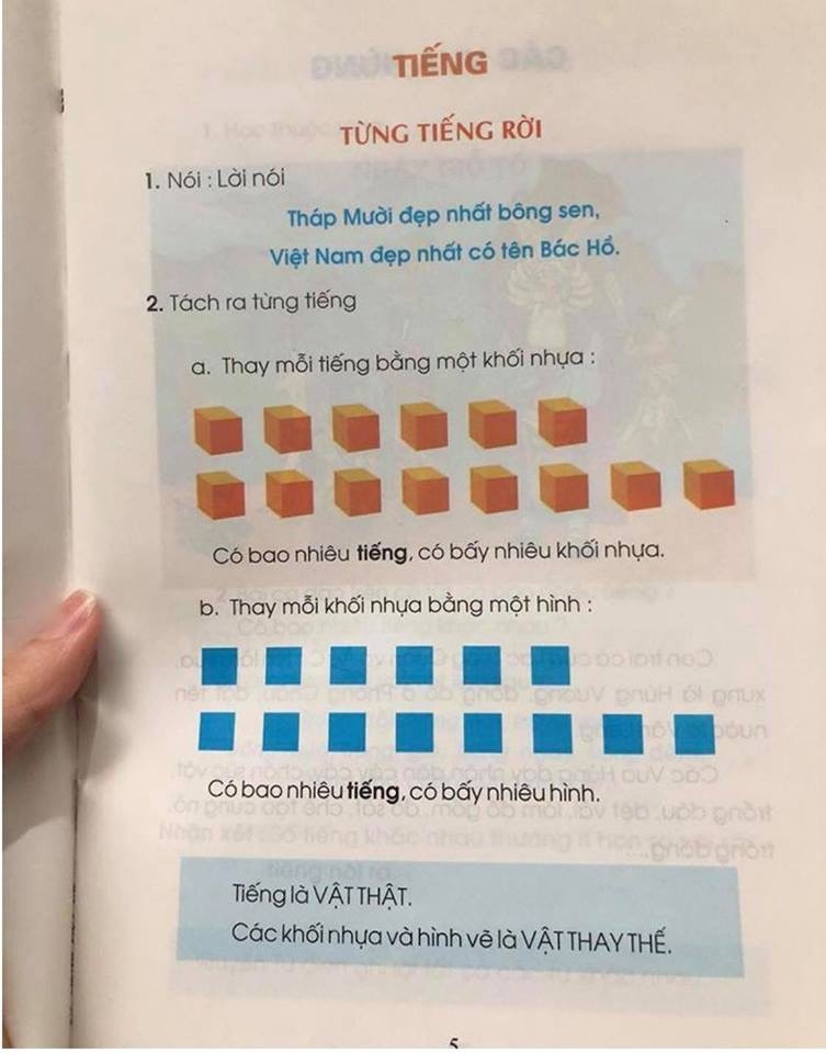 Mỗi khối vuông được dùng thay thế cho một tiếng trong câu. Tổng cộng có 14 tiếng trong 2 câu thơ trên. (Ảnh: Internet)