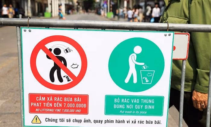 Xả rác bừa bãi sẽ bị phạt tiền đến 7.000.000 đồng