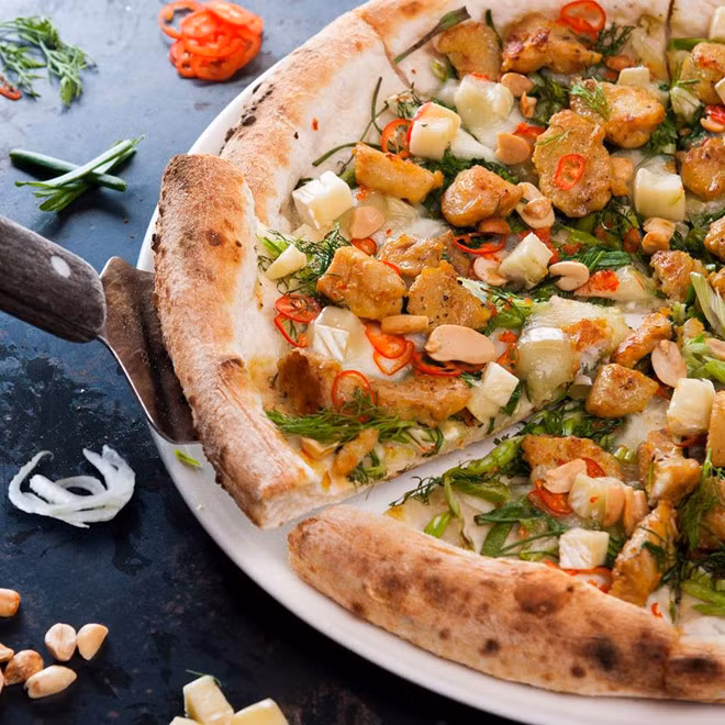 Hình ảnh của chiếc pizza chả cá Lã Vọng. Ảnh: P4P