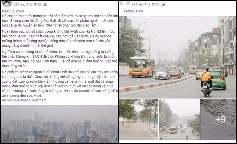 Một số bài chia sẻ kèm hashtag #SaveHanoi.