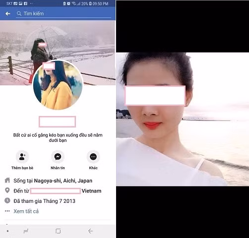 Info được cho là của cô gái đã thực hiện hành vi gây phẫn nộ trên.