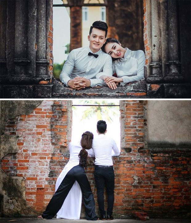 Cô gái rõ ràng là người phải hy sinh quá nhiều cho tấm hình này…