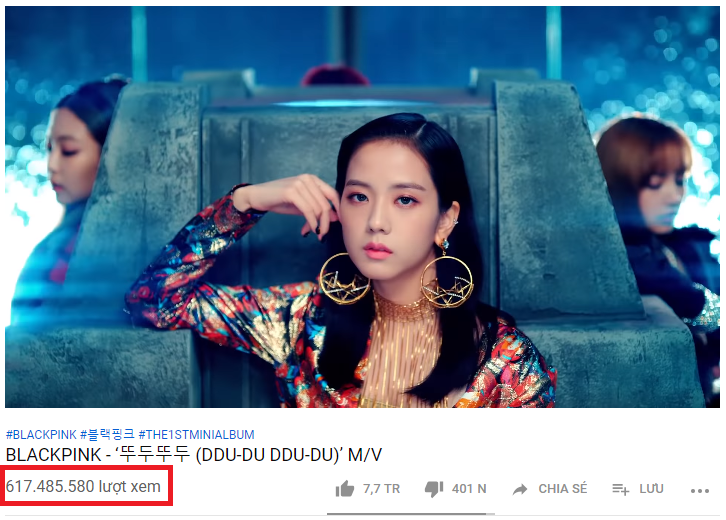 DDU-DU DDU-DU trở thành MV của một nhóm nhạc K-Pop có lượt xem cao nhất trong lịch sử YouTube.