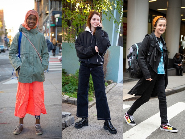ừ trái qua: Sahara-Jordan Asher (12 tuổi), Dodi Shepard (15 tuổi) và Lena Bannert (13 tuổi). Cả 3 đều đến từ Manhattan. Những bộ trang phục cơ bản nhưng không làm các bạn trẻ bị nhàm chán.