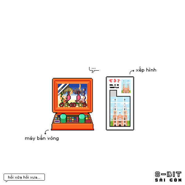 ”Hồi xưa chơi máy bắn vòng đưa vòng vô được hết luôn, mấy đứa em ai cũng hết hồn. À rồi sau đó mình để đi mua đồ, đến lúc quay lại cái máy ngã xuống vòng tung tóe lại hết rồi”.