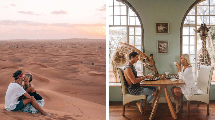 Cặp đôi Jack Morris và Lauren Bullen đi chu du cùng nhau tại nhiều nơi trên thế giới. (Ảnh: Jack Morris / Lauren Bullen Instagram)