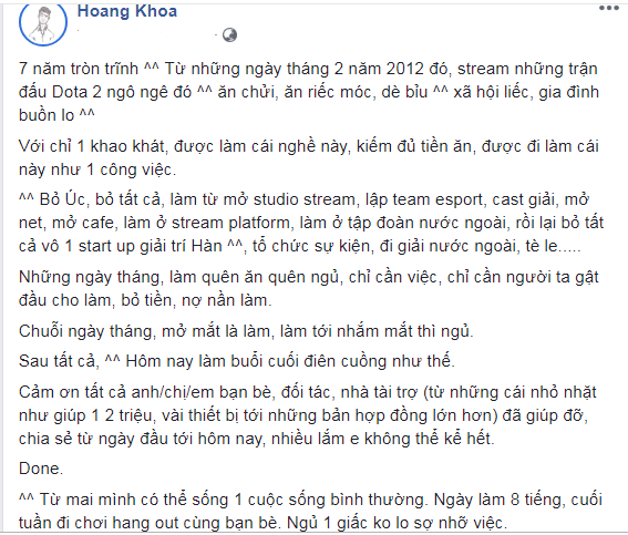 Những tâm sự trên trang cá nhân của Pewpew.