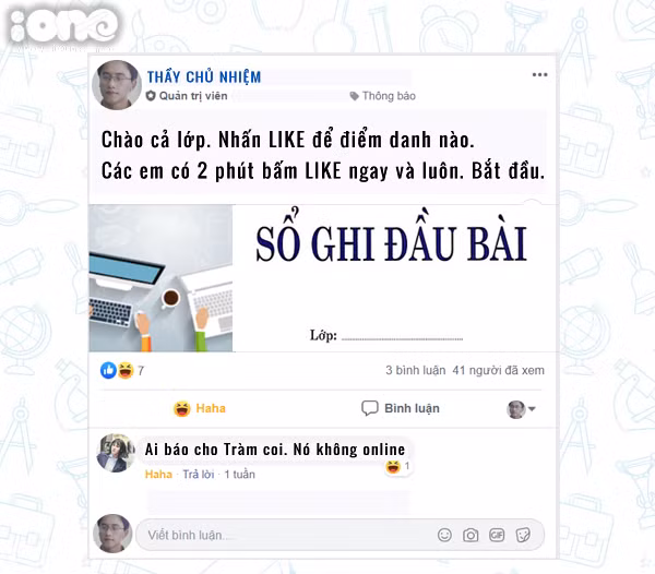 Điểm danh nhanh gọn bằng cách bấm "like". Kiểu này nếu muốn giúp phải nhanh tay đăng nhập hai tài khoản cùng lúc.