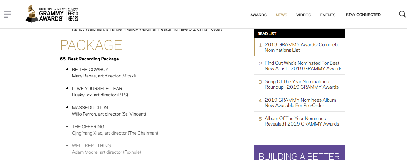 Ảnh cap từ grammy.com