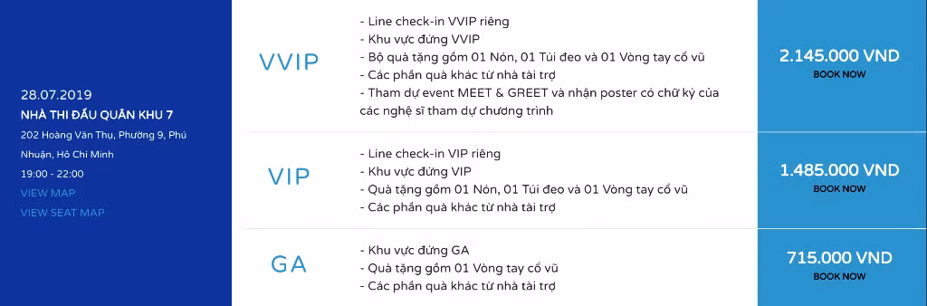 Cụ thể giá tiền từng hạng ghế và lợi ích đi kèm.