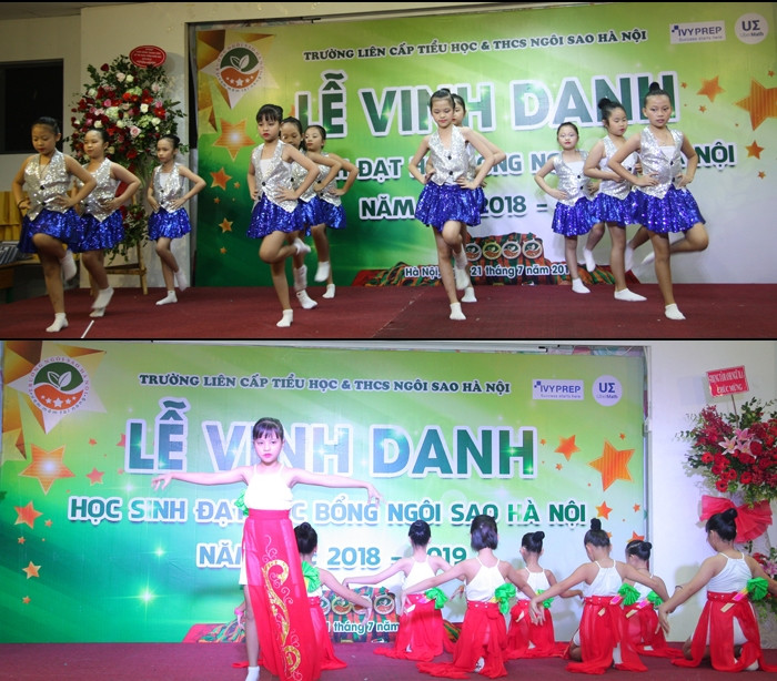 Lễ khen thưởng mở đầu bằng các tiết mục văn nghệ do chính học sinh trường Ngôi sao thể hiện. Lễ khen thưởng mở đầu bằng các tiết mục văn nghệ do chính học sinh trường Ngôi sao thể hiện.