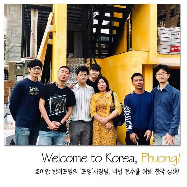 Bà chủ Phượng cùng những founder của tiệm bánh mỳ bên Hàn.