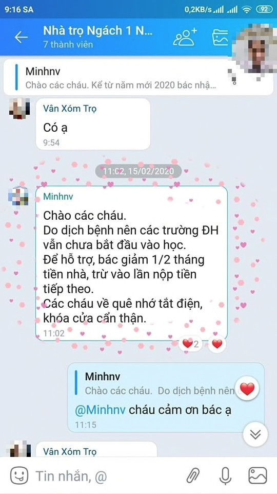 Bác này còn giảm hẳn 1/2 tiền trọ nữa cơ mà… Đúng là chủ trọ dễ thương nhất hệ mặt trời đây mà!
