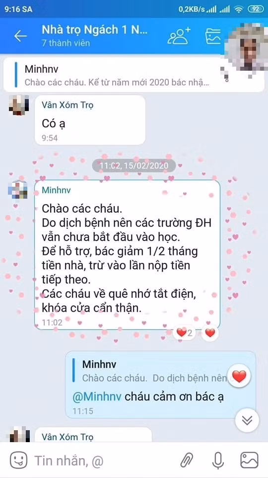 Bác này còn giảm hẳn 1/2 tiền trọ nữa cơ mà… Đúng là chủ trọ dễ thương nhất hệ mặt trời đây mà!