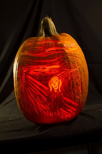 Bức “Tiếng thét” (The Scream) “phiên bản” bí ngô cũng không kém cạnh so với bản gốc nổi tiếng của nó.