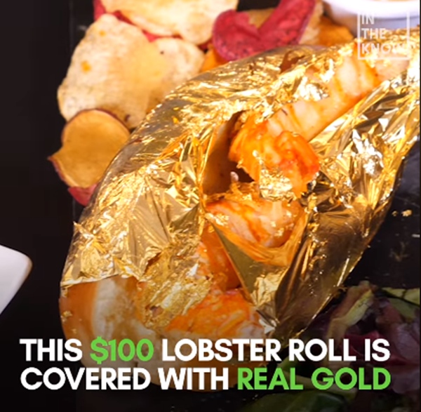 100 đô la cho 1 chiếc bánh tôm hùm cuộn vàng.