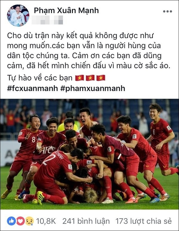 Phạm Xuân Mạnh: "Tự hào về các bạn..."