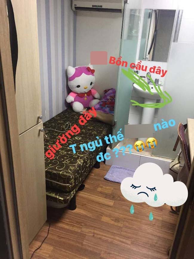 Cô gái trẻ người Việt gặp tình huống tắc bồn cầu trong phòng trọ chật chội của mình. Cô gái trẻ người Việt gặp tình huống tắc bồn cầu trong phòng trọ chật chội của mình.