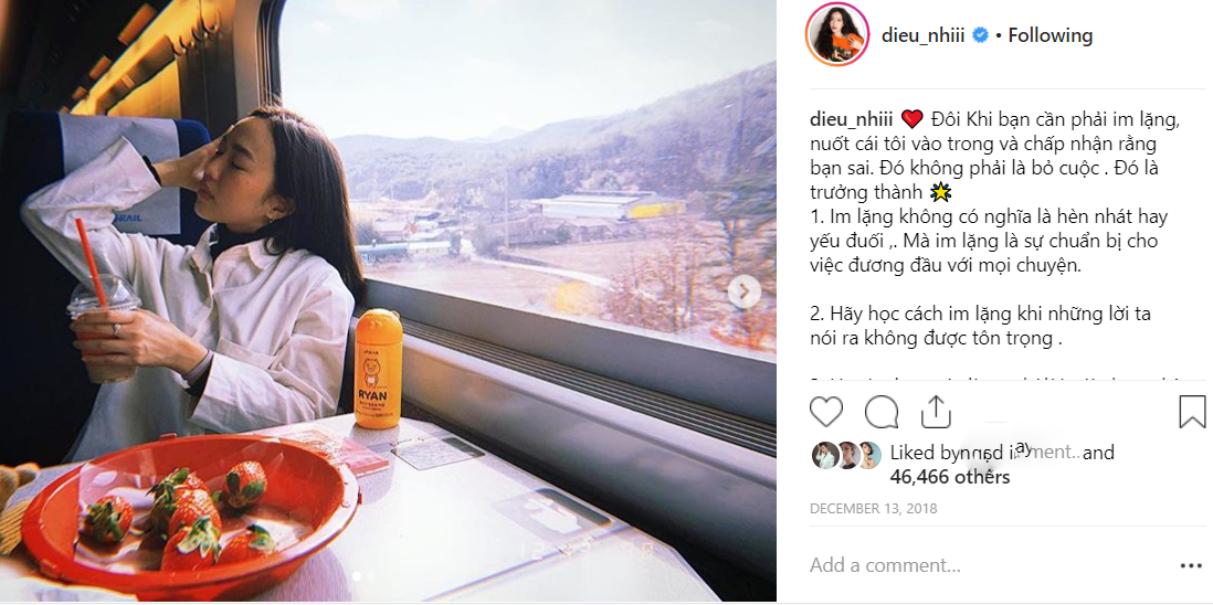 Những dòng trạng thái khá "deep" khác hẳn tính cách vui vẻ thường ngày của Diệu Nhi.