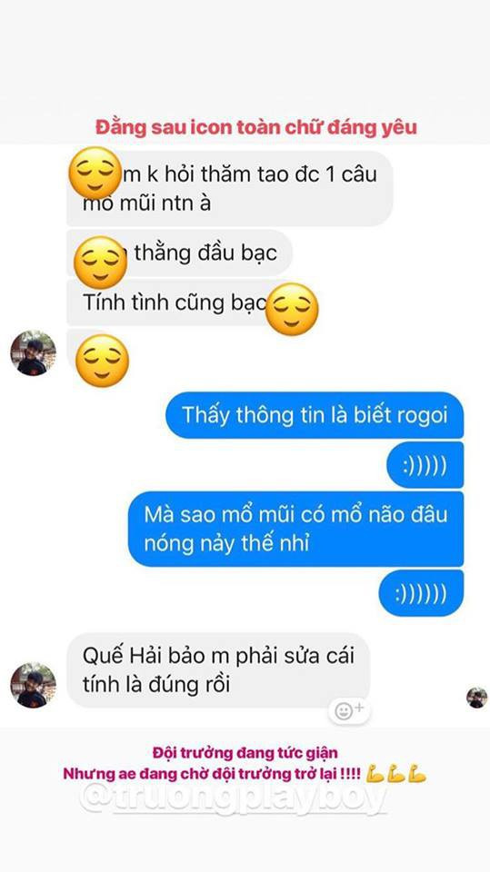 Trường Híp dỗi vì “ồ pa” Toàn không hỏi thăm.