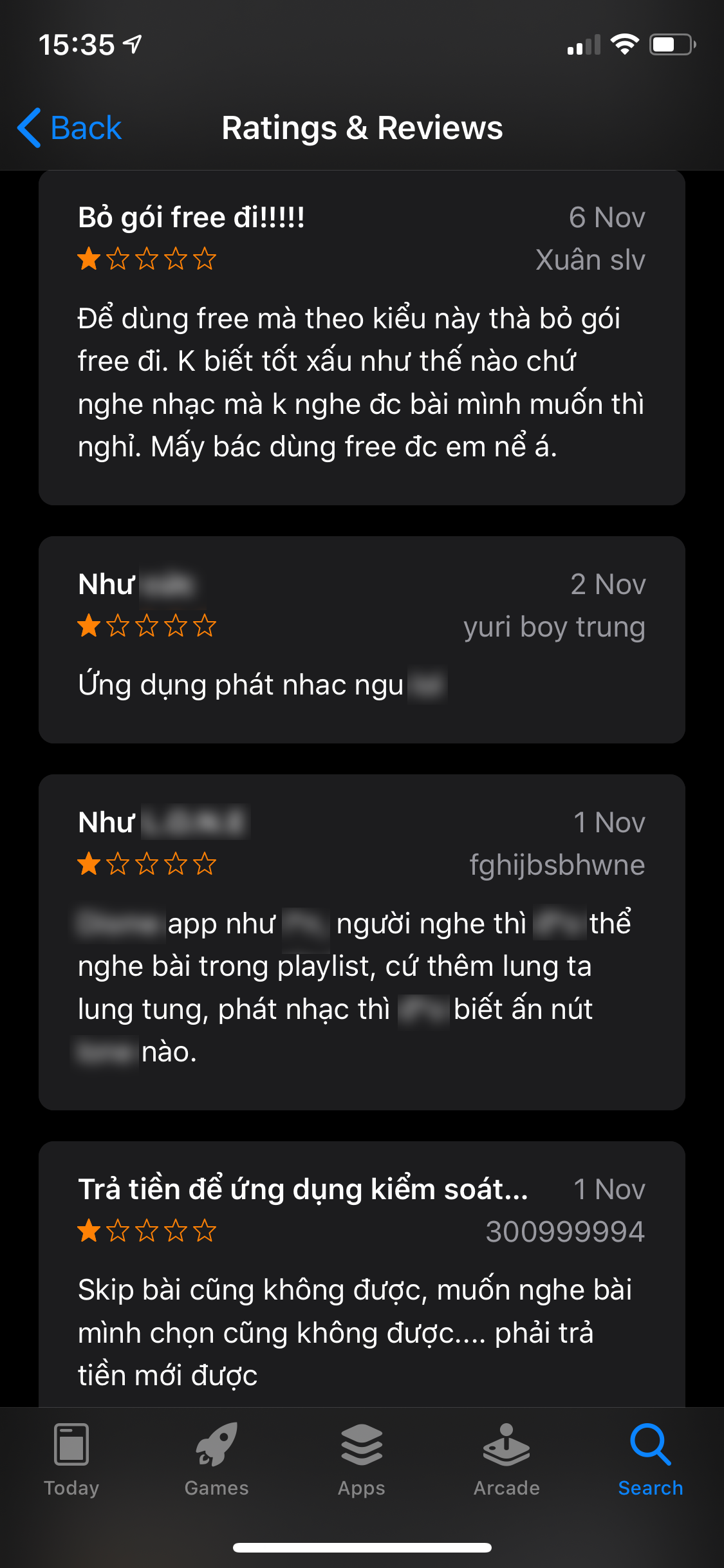 Ứng dụng Spotify bị một số người dùng Việt đánh giá