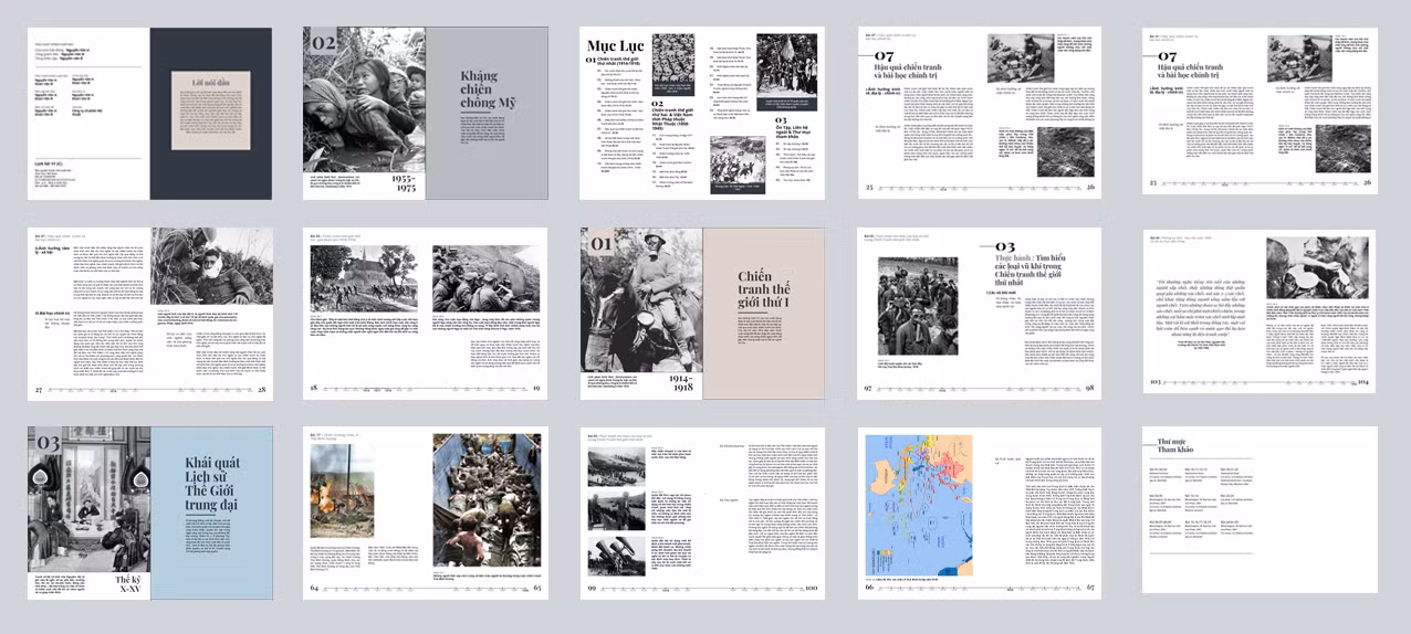 Một cuốn sách Lịch sử bắt mắt, trình bày đẹp, tư duy như thế này thì có lẽ việc học môn Lịch sử với nhiều bạn trẻ sẽ không còn khô khan.