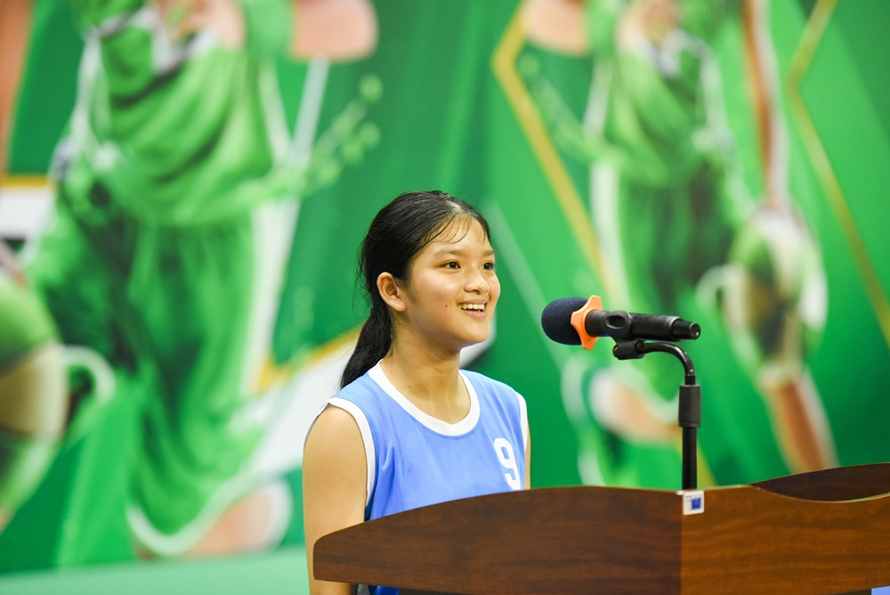 Đại diện học sinh phát biểu tại cuộc thi
