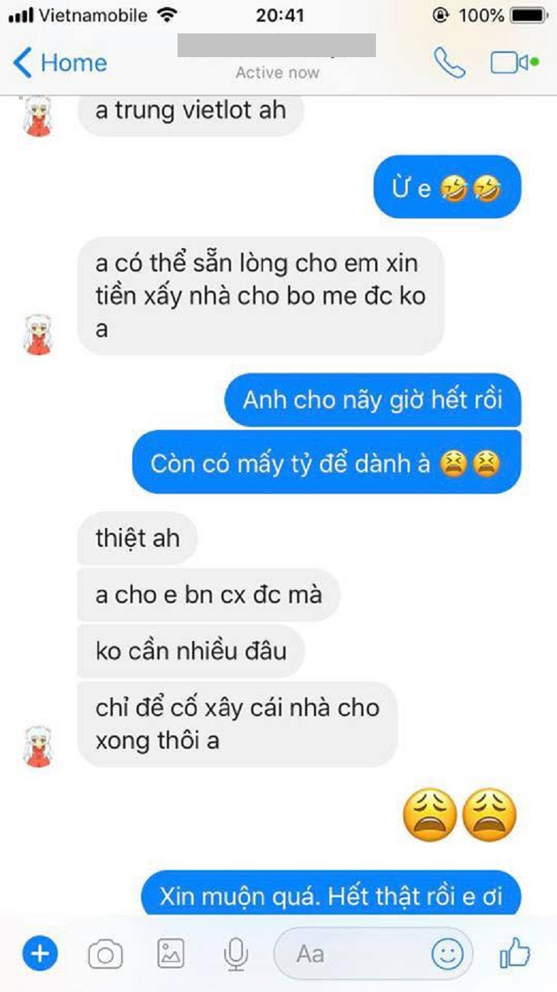 Xuất hiện những "người anh em" xin tiền về xây nhà cho bố mẹ.