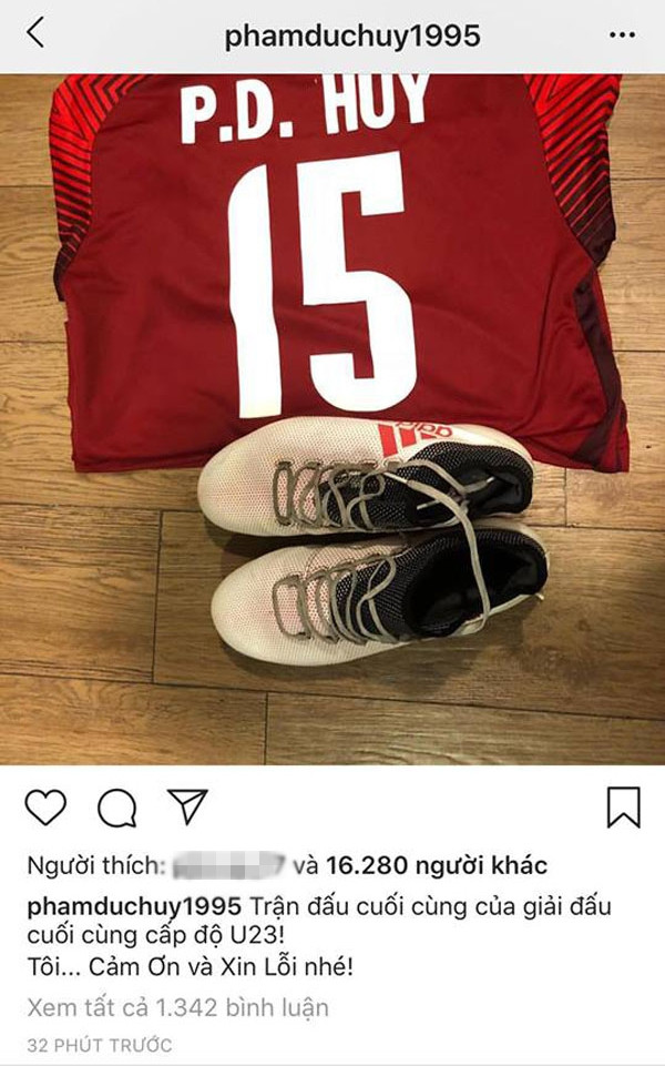 Dòng chia sẻ đầu tiên của Đức Huy sau thất bại của đội nhà tại vòng đấu tranh huy chương đồng ASIAD 2018.