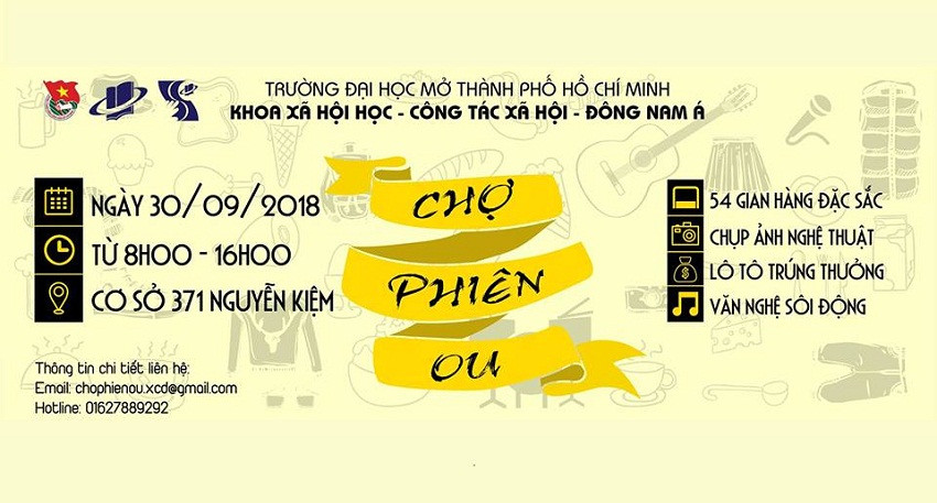 Phiên chợ do liên minh Khoa Xã hội học – Công tác xã hội – Đông Nam Á của trường đại học Mở tổ chức.