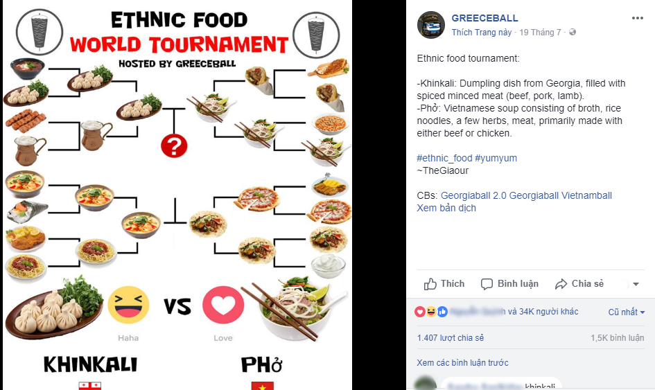 Một vòng thi giữa Khinkali và Phở. Một vòng thi giữa Khinkali và Phở.