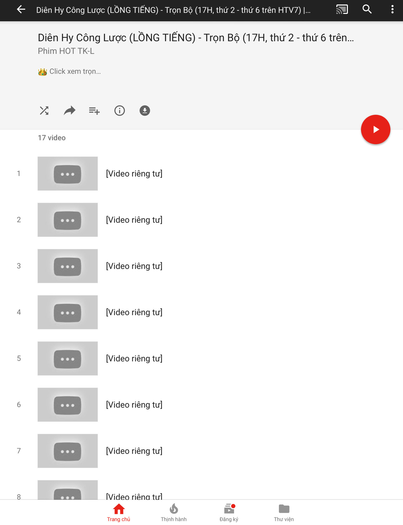 Cả bản lồng tiếng trên Youtube cũng đã bị gỡ