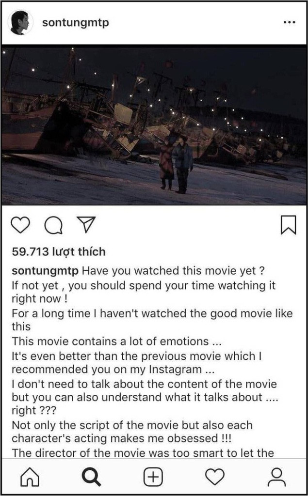 Những dòng trạng thái bằng tiếng Anh thường xuyên được Sơn Tùng cập nhật.