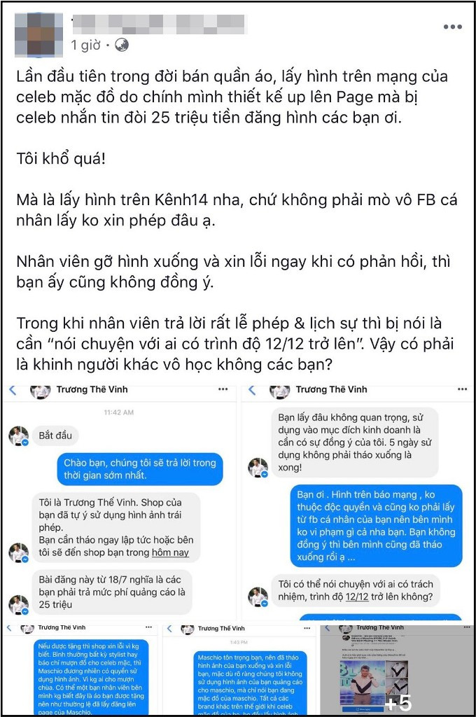 Phía đại diện nhãn hàng thời trang tố ngược lại Trương Thế Vinh và cung cấp toàn bộ tin nhắn. Phía đại diện nhãn hàng thời trang tố ngược lại Trương Thế Vinh và cung cấp toàn bộ tin nhắn.