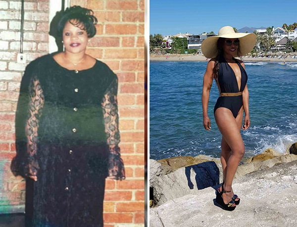 Trước và sau giảm cân của Cathy.