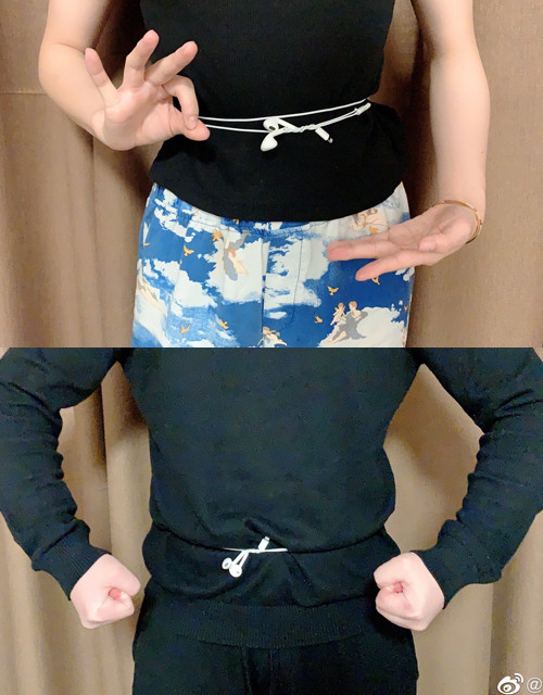 "Vợ tôi quấn được hai vòng, còn tôi hóp bụng vào rồi mà chỉ được một vòng", một người dùng mạng viết.