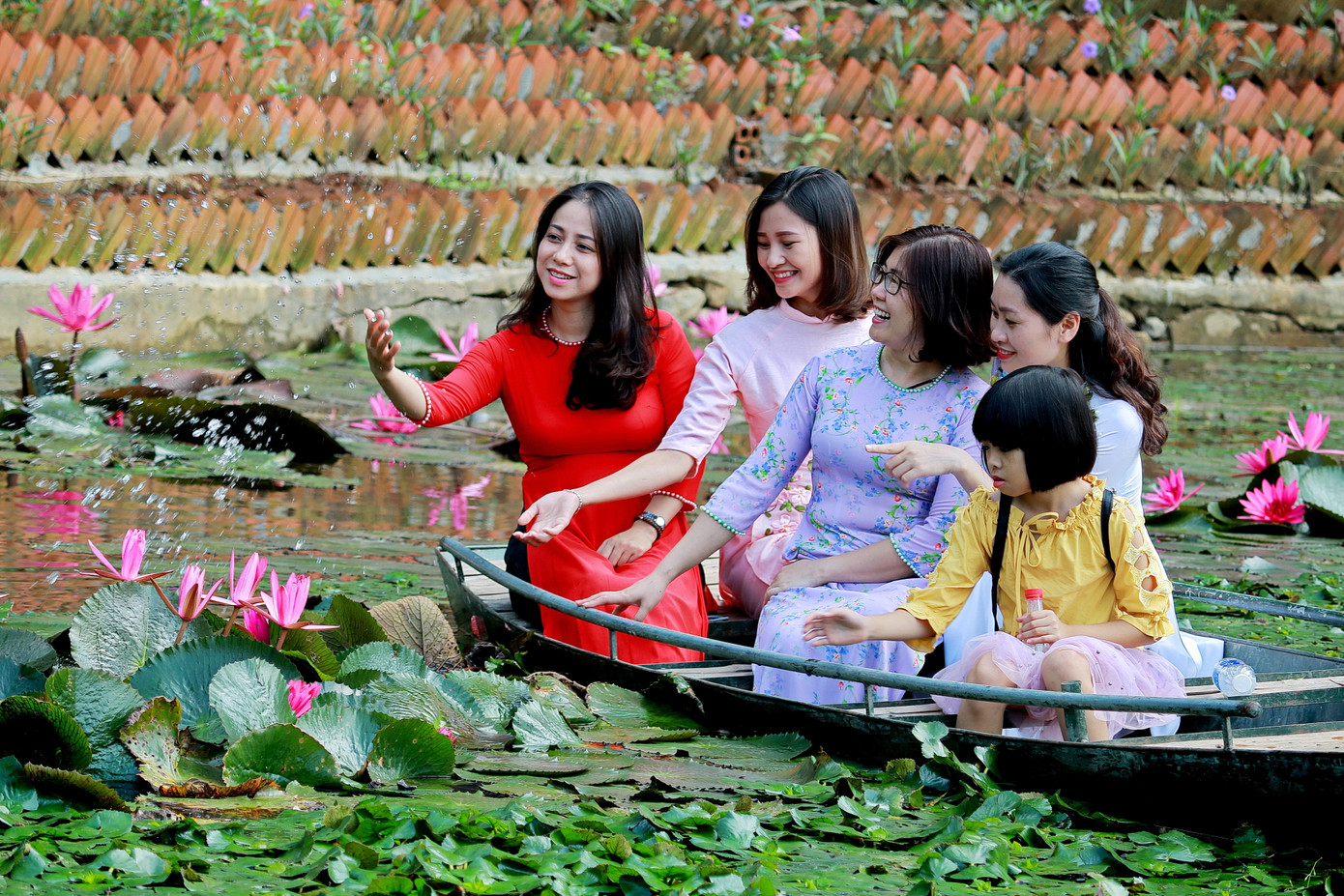 Hoa súng mọc ven khu sông nước của Động Tiên Sơn.