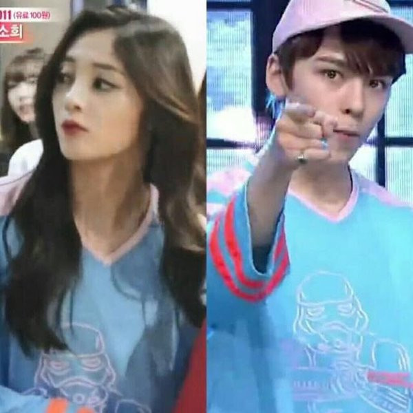 Thật khó phân định xem Kyulkyung (Pristin) và Vernon (Seventeen), ai mặc chiếc áo này đẹp hơn.