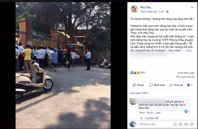 Bài đăng trên trang Facebook Phú Thọ được chia sẻ nhanh chóng mặt. ẢNH: CHỤP MÀN HÌNH.