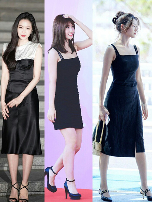 Đây là vóc dáng mơ ước của chị em phụ nữ với vai và hông có số đo xấp xỉ nhau, eo thon nhỏ và ngực đầy đặn, tay chân thon dài, tổng thể cơ thể cân đối. Sao nữ có dáng đồng hồ cát nổi tiếng của Kpop là Na Eun (Apink), Momo (Twice) và Seol Hyun (AOA).