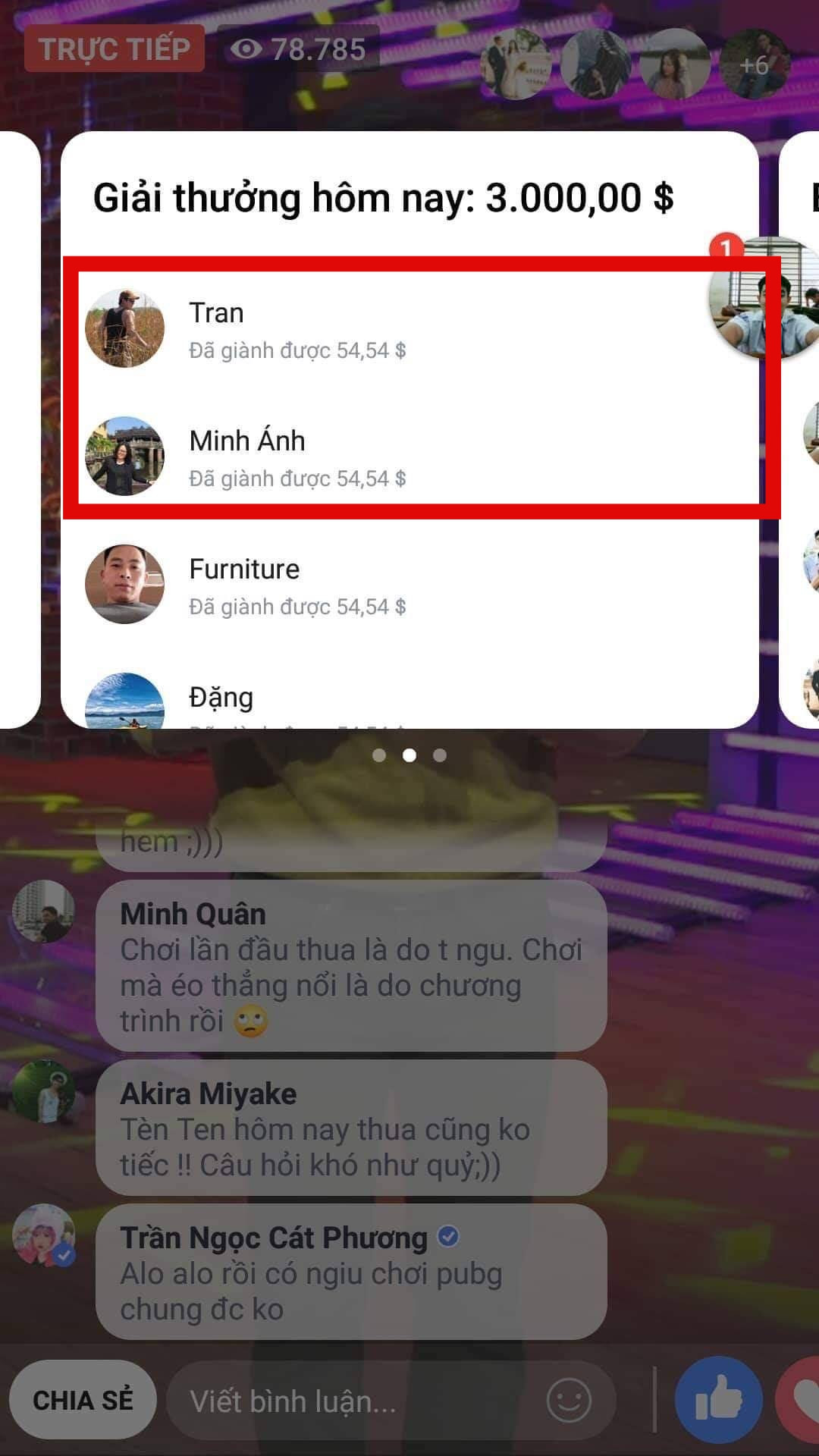 Người chơi này cũng từng chiến thắng nhiều số Confetti trước đó.