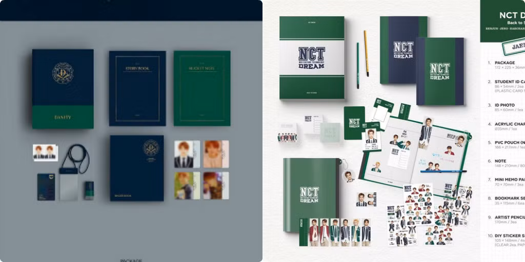 Bộ sản phẩm dành riêng cho fandom thì bị cho là học hỏi quá nhiều từ đồ của nhóm NCT, như là chủ đề học sinh, đồ dùng học tập.