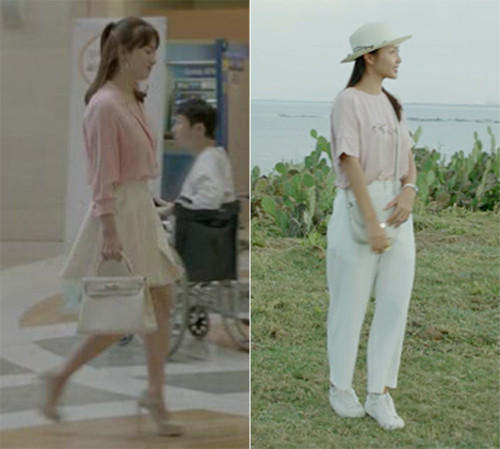 Song Hye Kyo chủ yếu sử dụng những gam màu nhẹ nhàng như hồng, xanh pastel, trắng trong phim, tạo nên vẻ nền nã, trưởng thành mà không quá 